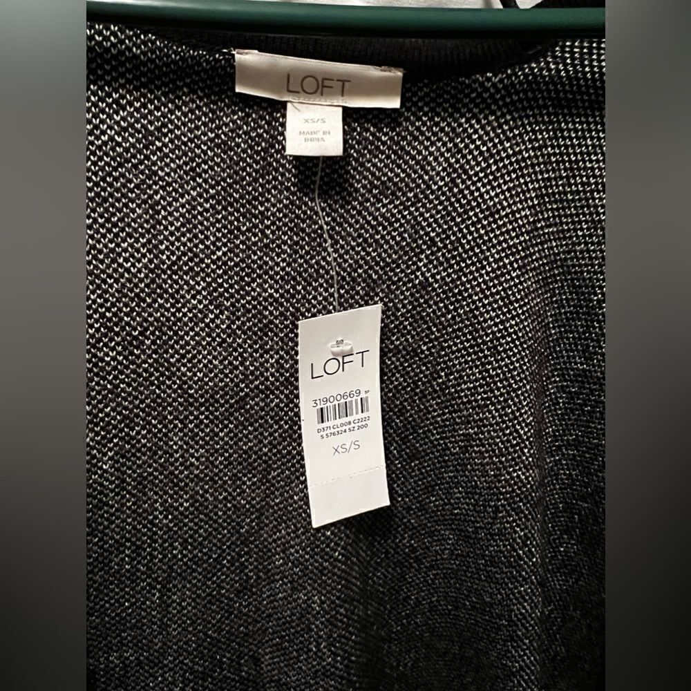 NWT Loft Black & White Cape Sweater size XS/S - Picture 8 of 8
